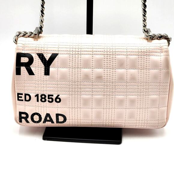 BURBERRY PATENT QUILTED HORSEFERRY PRINT SMALL LOLA BAG PINK - Picture 7 of 16